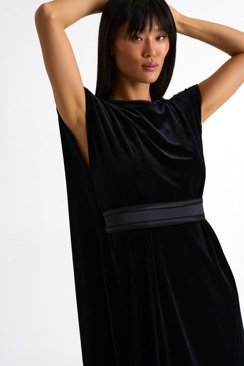 Shan Scarlett Sleeveless maxi velvet dress