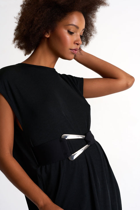 Belted Maxi Dress - 52414-69-800 2 / 800 Caviar / 90% POLYESTER, 10% ELASTANE