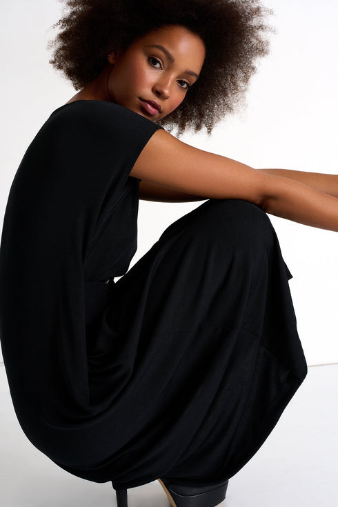 Belted Maxi Dress - 52414-69-800 2 / 800 Caviar / 90% POLYESTER, 10% ELASTANE