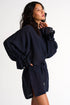 Flowy Dress With Puffy Sleeves - 52439-74-550 2 / 550 Navy / 80% LYOCELL 20% POLYESTER