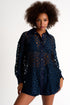Modern Lace Shirt - 52443-83-550 2 / 550 Navy / 65% COTTON 35% POLYAMIDE
