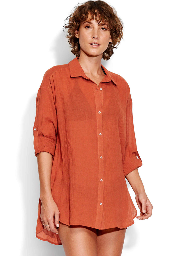 Seafolly Las Palmas Classic Beach Shirt