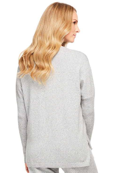 Fleur't Cashmere Bliss V-Neck Sweater With Rib Sleeves