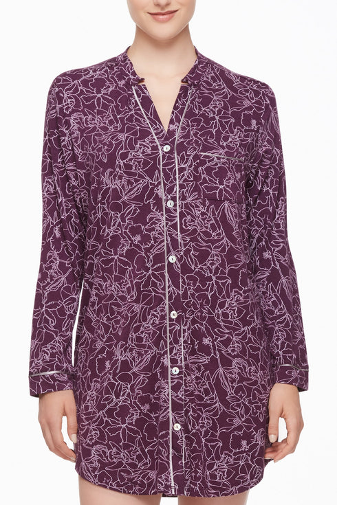 Fleur't Midnight Reverie Button Down Nightshirt