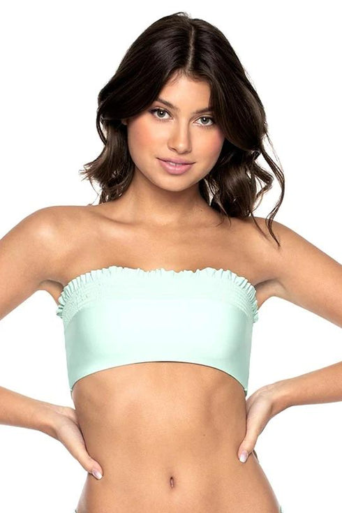 PQ Swim Azura Smocked Bandeau Bikini Top