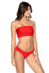 PQ Swim Red Coral SMOCKED TOP BANDEAU