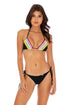 Luli Fama Night Lights POMPOM TRIM RUCHED BRAZILIAN TIE SIDE BOTTOM