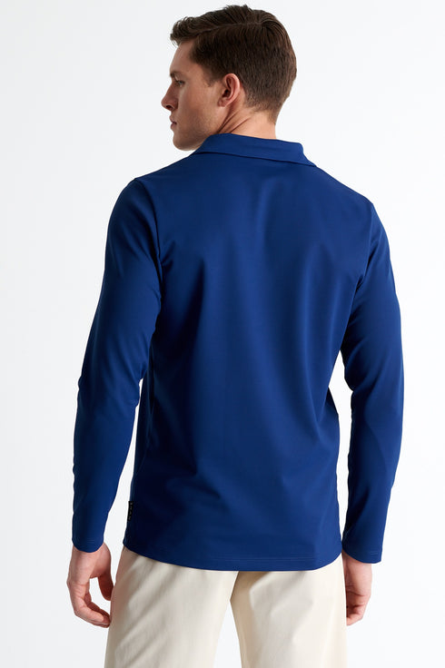 Shan Actuel Long sleeve textured jersey polo