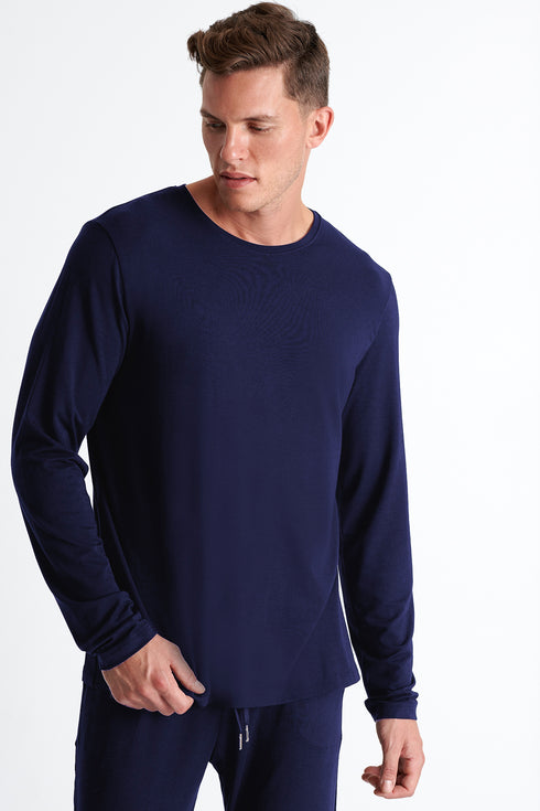 Shan Relaxation Soft round neck long sleeve shirt