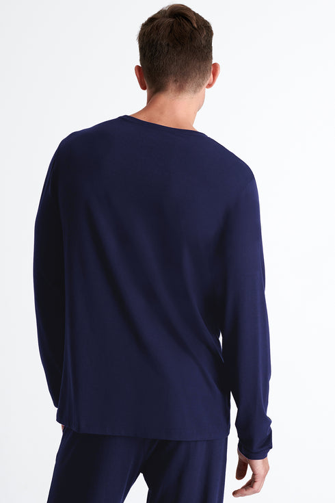 Shan Relaxation Soft round neck long sleeve shirt