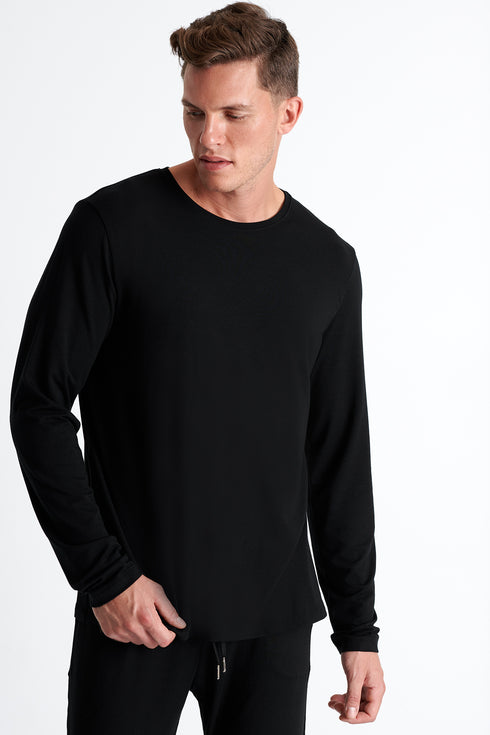 Shan Relaxation Soft round neck long sleeve shirt