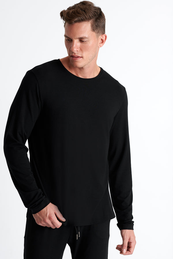 Shan Relaxation Soft round neck long sleeve shirt
