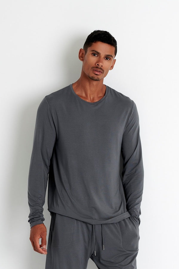 Shan Relaxation Soft round neck long sleeve shirt