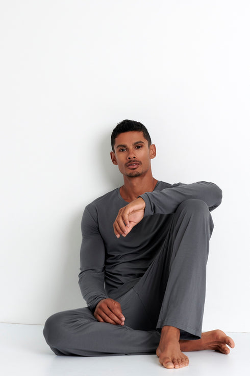 Shan Relaxation Soft round neck long sleeve shirt