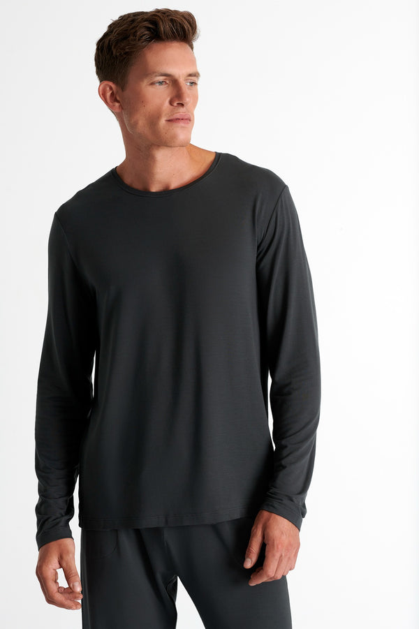 Shan Relaxation Soft round neck long sleeve shirt