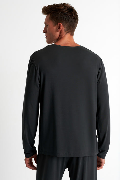 Shan Relaxation Soft round neck long sleeve shirt