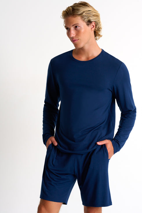 Shan Relaxation Soft round neck long sleeve shirt