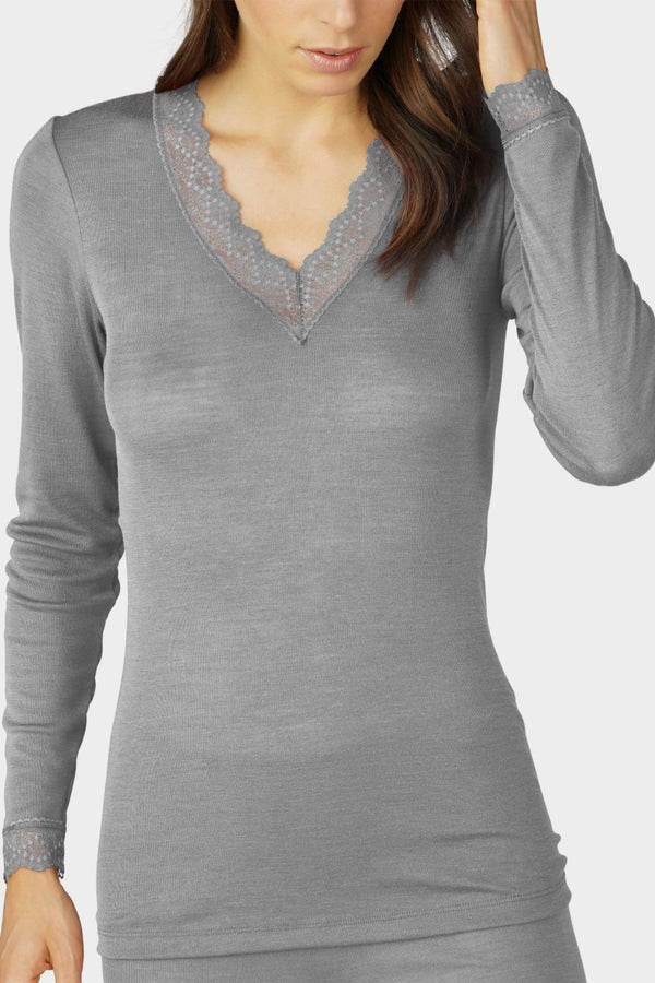 Mey Serie Silk Touch Wool Long Sleeve Top
