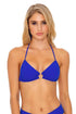 Luli Fama Last Fling SOMETHING BLUE RING HALTER BANDEAU TOP
