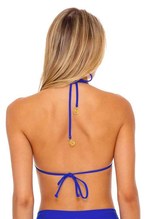 Luli Fama Last Fling SOMETHING BLUE RING HALTER BANDEAU TOP