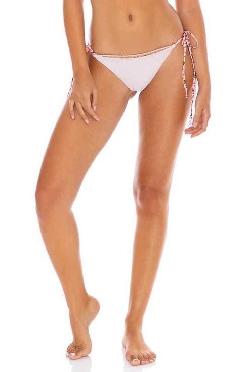 Luli Fama Baby Jungle WEAVED TRIM RUCHED BRAZILIAN TIE SIDE BOTTOM