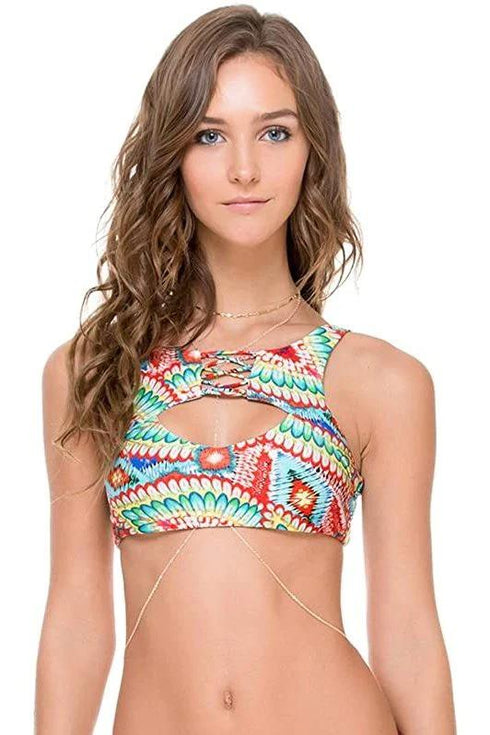 Luli Fama Wild Heart Criss-Cross Reversible Cut Out Top