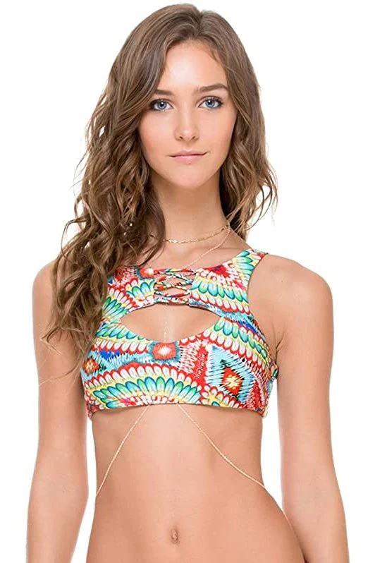 Luli Fama Wild Heart Criss-Cross Reversible Cut Out Top