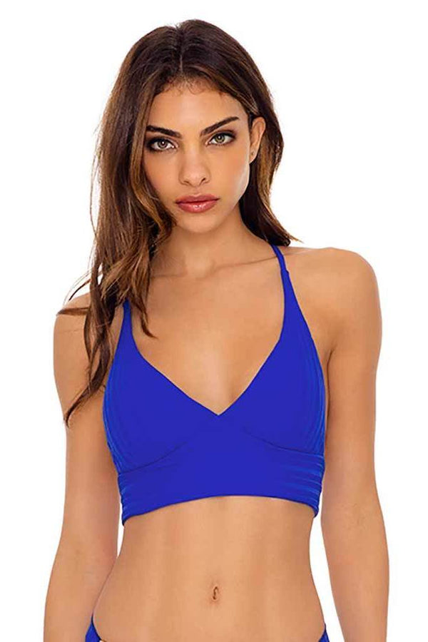 Luli Fama Last Fling SOMETHING BLUE BUSTIER TOP