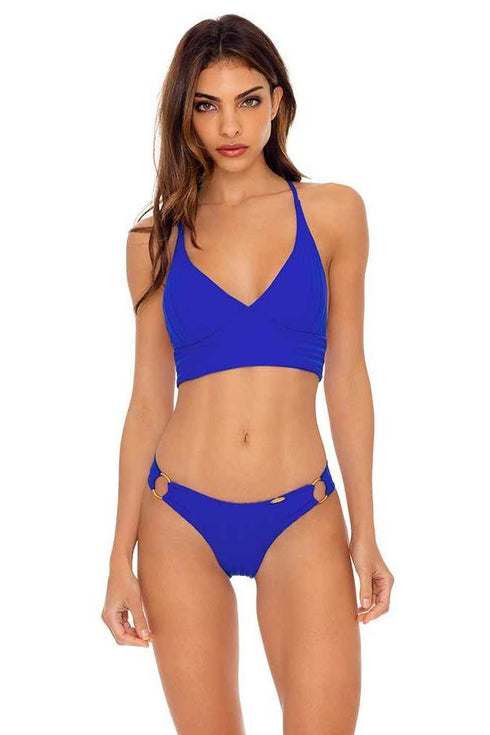 Luli Fama Last Fling SOMETHING BLUE BUSTIER TOP