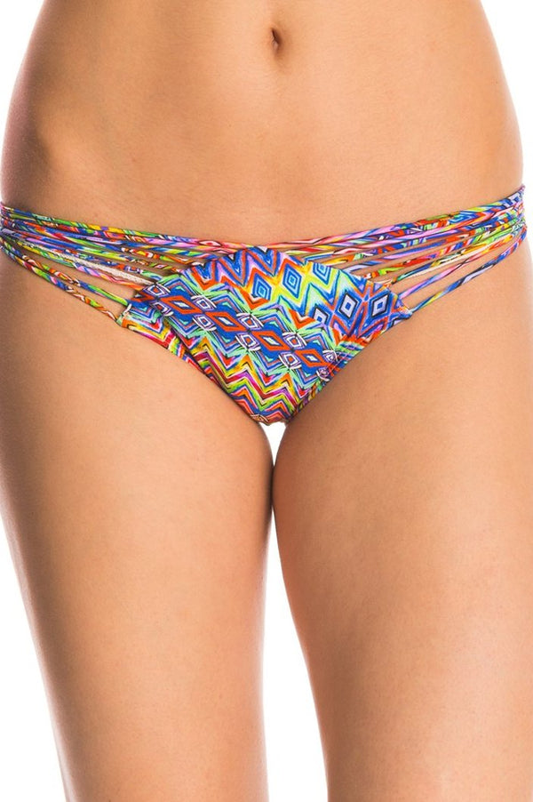 Luli Fama Free Love Strappy Brazilian Ruched Back Bottom