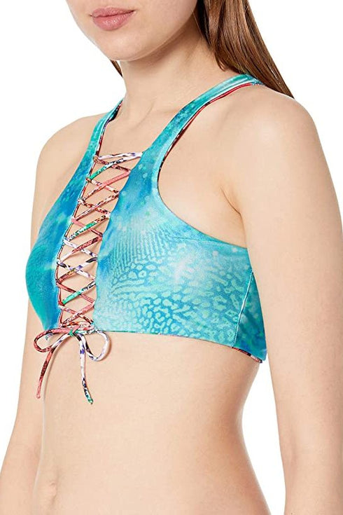 Luli Fama Gorgeous Chaos Glam High Neck Reversible Top