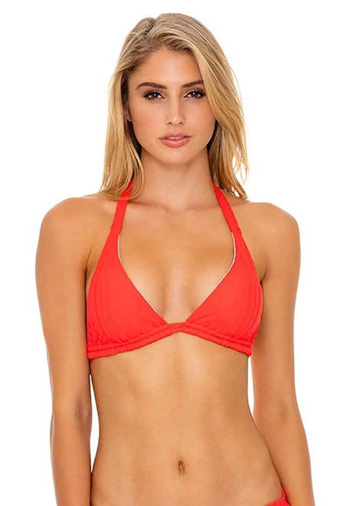 Luli Fama Last Fling RED HOT TRIANGLE HALTER TOP