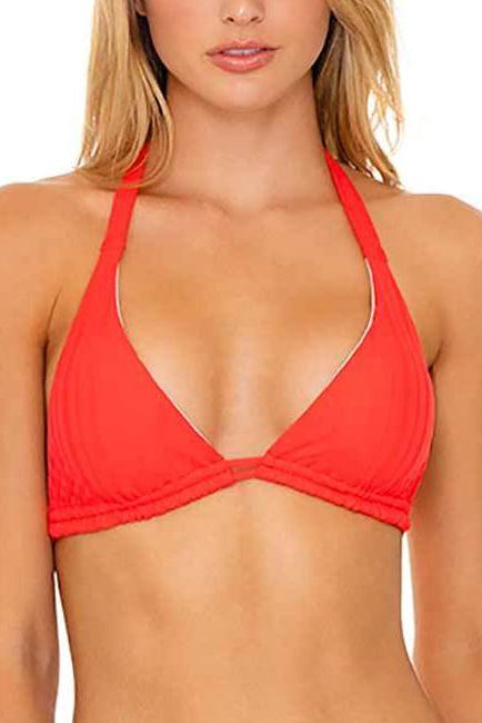 Luli Fama Last Fling RED HOT TRIANGLE HALTER TOP