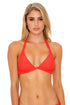 Luli Fama Last Fling RED HOT TRIANGLE HALTER TOP