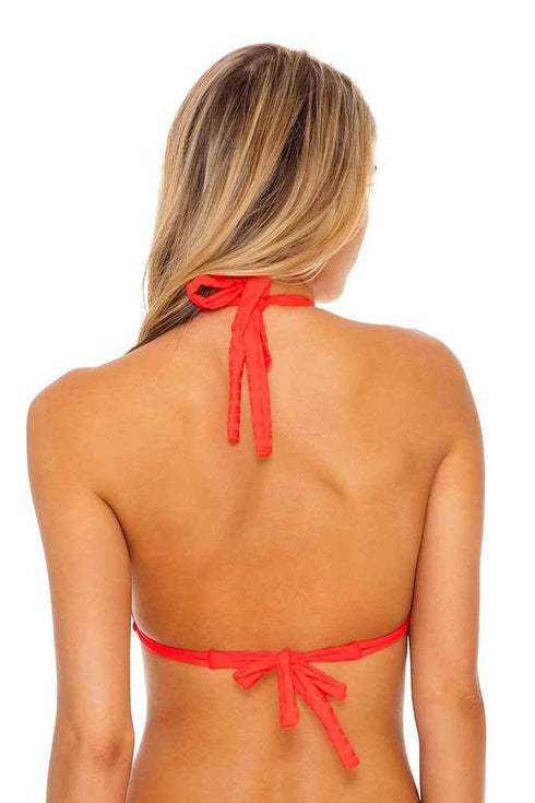 Luli Fama Last Fling RED HOT TRIANGLE HALTER TOP