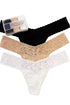 Hanky Panky Signature Lace 3 Pack Cotton with a Conscience Low Rise Thong