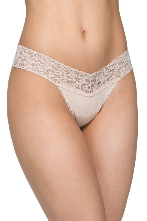 Hanky Panky Signature Lace 3 Pack Cotton with a Conscience Low Rise Thong