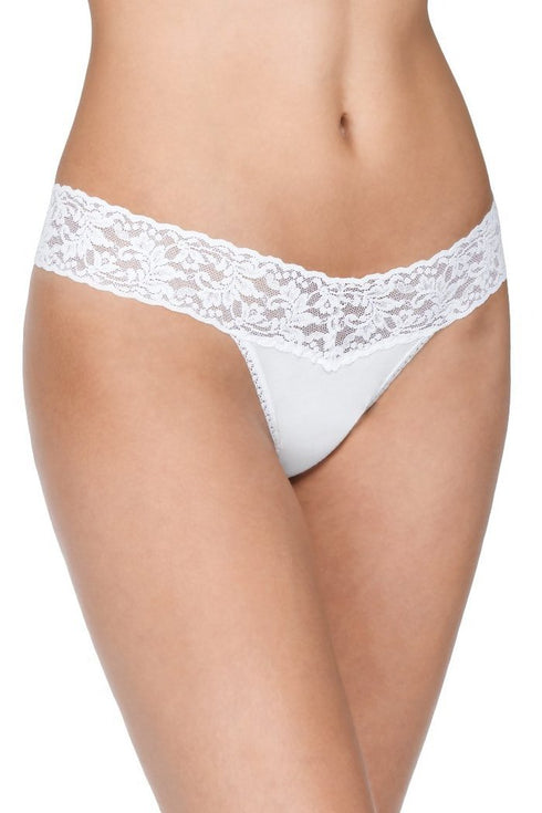 Hanky Panky Signature Lace 3 Pack Cotton with a Conscience Low Rise Thong