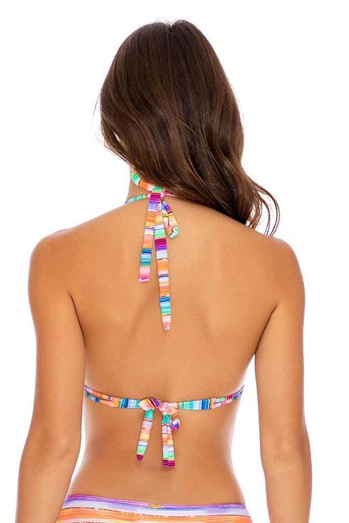 Luli Fama Heat Waves TRIANGLE HALTER TOP