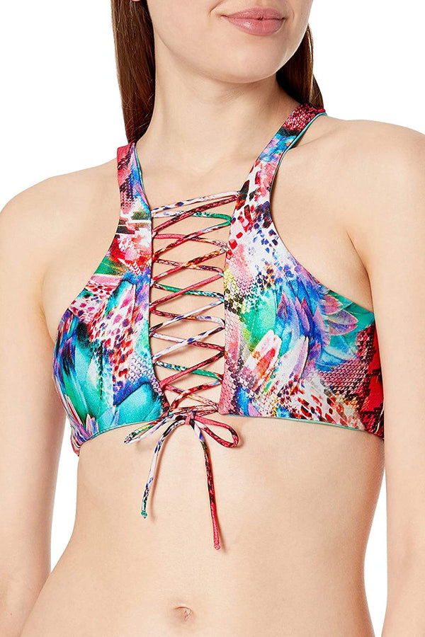 Luli Fama Gorgeous Chaos Glam High Neck Reversible Top