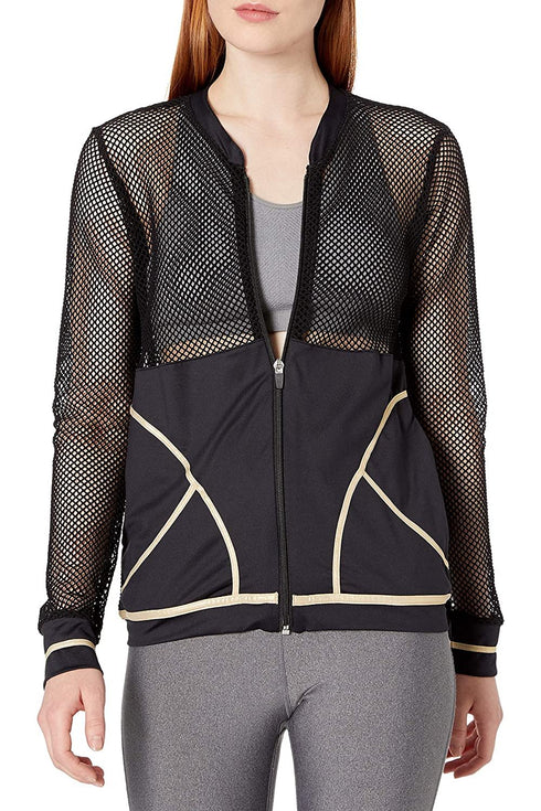 Luli Fama Warrior Spirit Fishnet Bomber Jacket