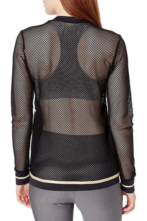 Luli Fama Warrior Spirit Fishnet Bomber Jacket