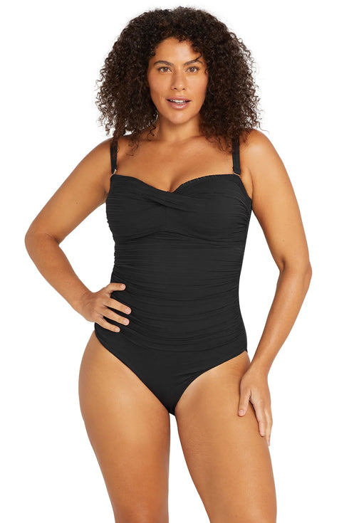 Artesands Black Aria Bandeau D DD Underwire One Piece