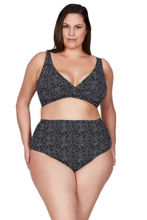 Artesands Zig Zag ROUCHED SIDE HIGH WAIST PANT