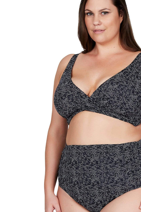 Artesands Zig Zag ROUCHED SIDE HIGH WAIST PANT