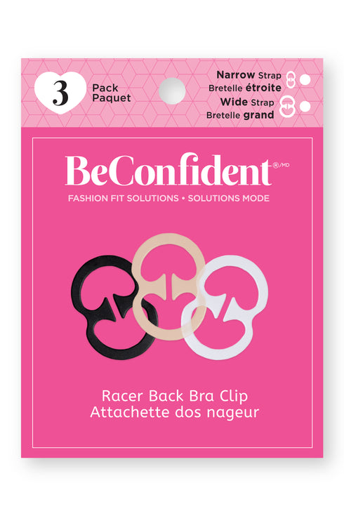 BeConfident Racer Back Bra Clip - 3 pc Narrow