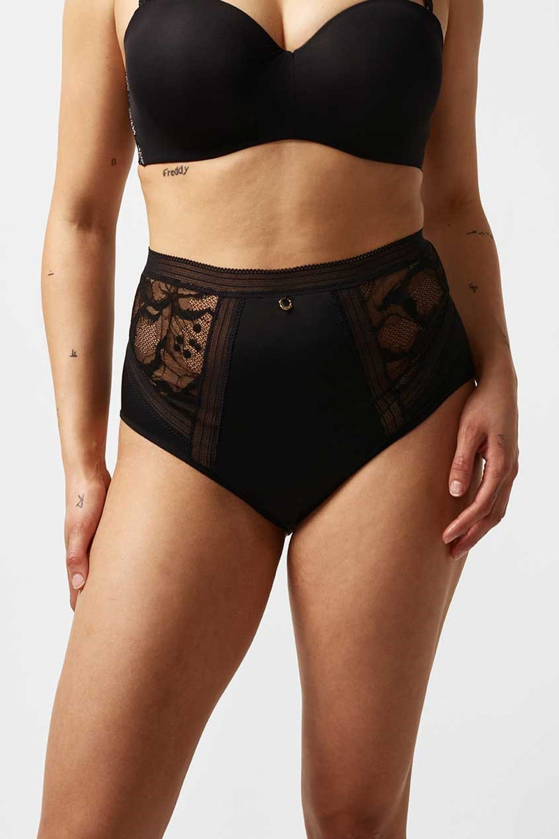 Chantelle True Lace High Waist Brief 011 BLACK buy for the best