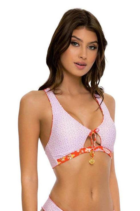 Luli Fama Calypso REVERSIBLE BOW BRALETTE TOP