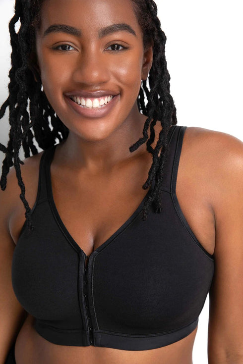 Curvy Couture Cotton Luxe Front And Back Close Wireless Bra