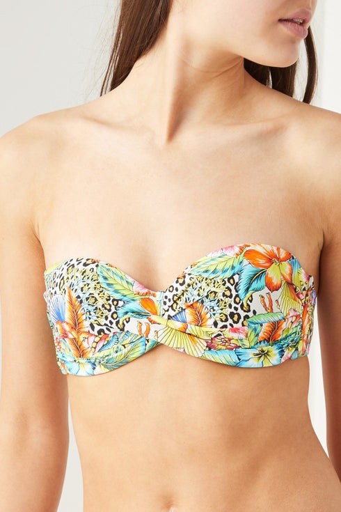 Luli Fama Luli's Jungle push-up bandeau bikini top